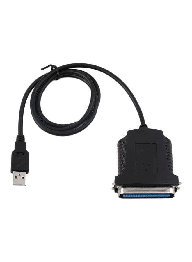 USB To Parallel LPT1 Port Cable Black - Image 1